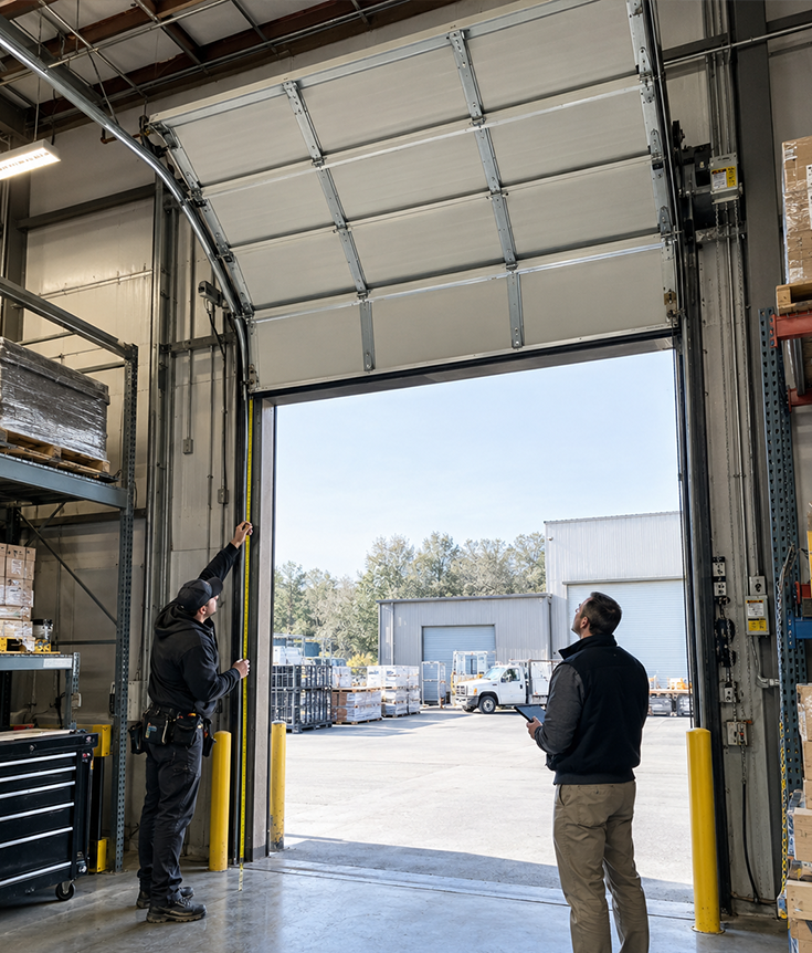 Commercial garage door sizing and installation assessment in Plainfield IN