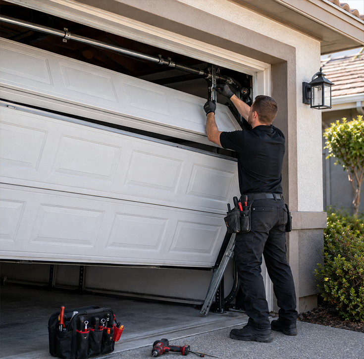 Emergency garage door damage inspection in Plainfield IN