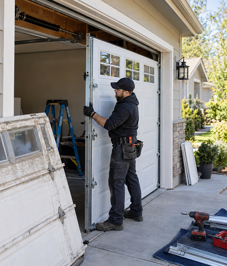 Residential garage door replacement and professional inspection in Plainfield IN