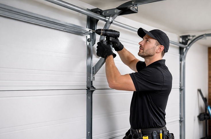 Garage door track inspection