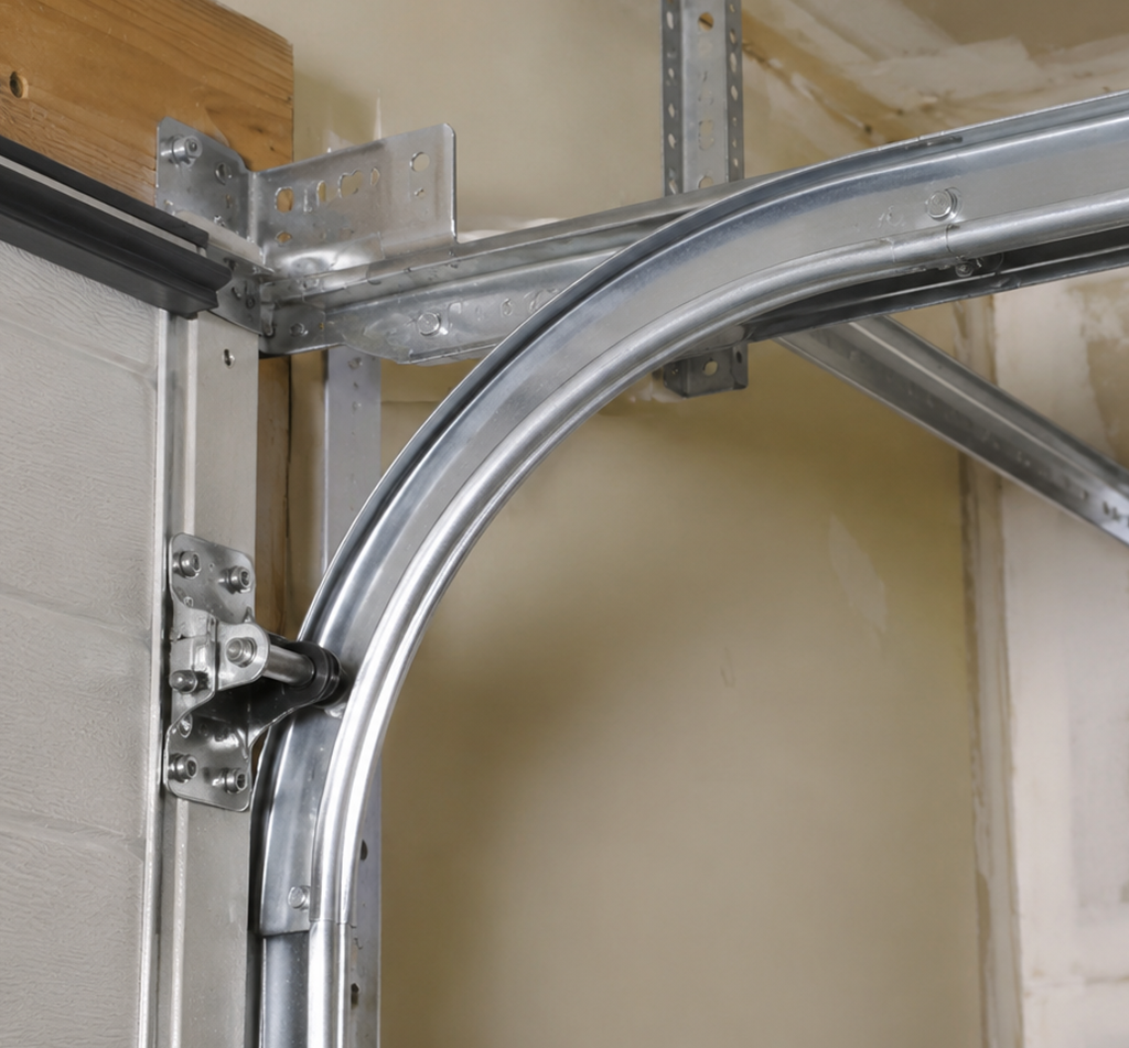 Garage door track repair service